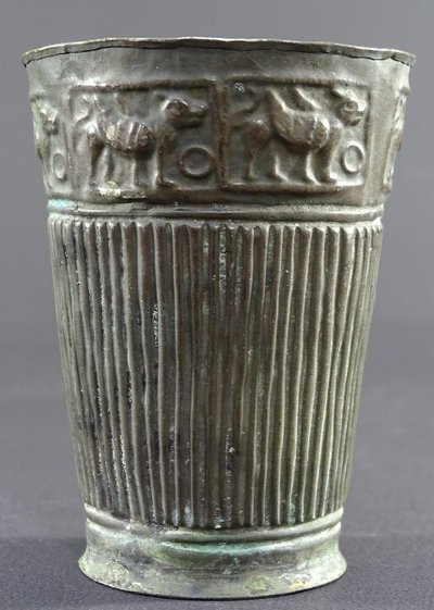 Bactrian Civilization, 3rd Century BC. Our era, Rare Silver Alloy Beaker.