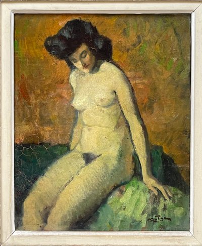 Sitzendes Frauenmodell 30er-40er Jahre