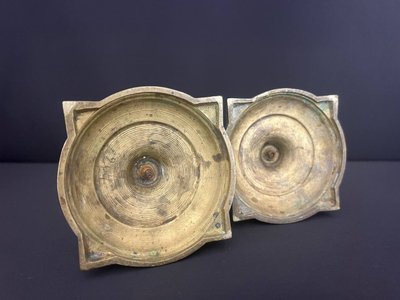 Pair Of Neoclassical Bronze Candlesticks, Late 19th Century