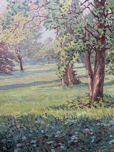 Tableau HST "Clairière ensoleillée" Impressionnisme Hélène Foucault (1886-1959)