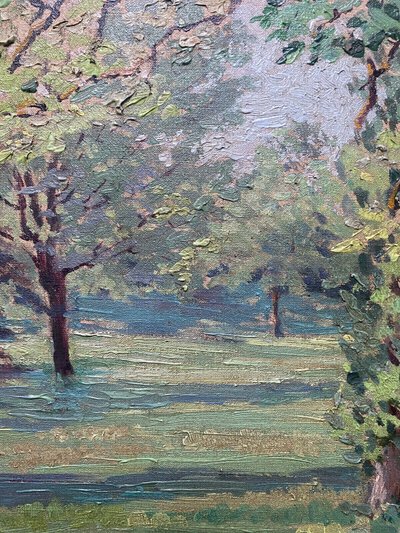 Tableau HST "Clairière ensoleillée" Impressionnisme Hélène Foucault (1886-1959)