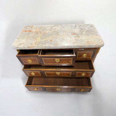 Transition Period Marquetry Chest of Drawers Stamped L Boudin (1735-1804)