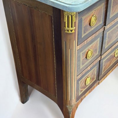Transition Period Marquetry Chest of Drawers Stamped L Boudin (1735-1804)
