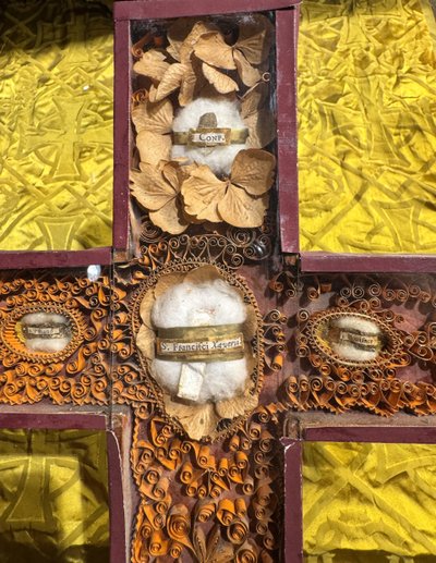 Croix Reliquaire Paperolles Au Neuf Reliques - XIXe