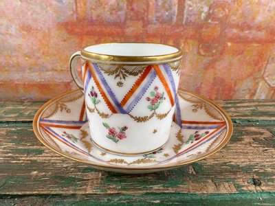Tazza in porcellana di Meissen, disegno di un limone - Fine XVIII/inizio XIX secolo