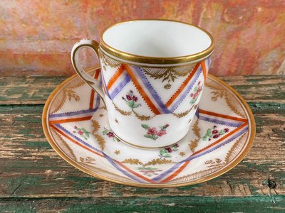 Tazza in porcellana di Meissen, disegno di un limone - Fine XVIII/inizio XIX secolo