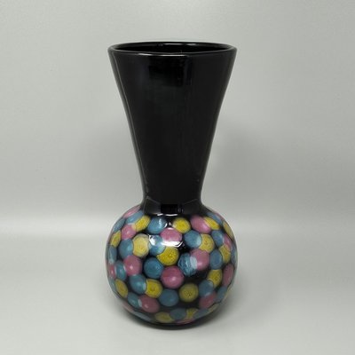 Vase polychrome en céramique de Bizzirri datant des années 1980. Fabriqué en Italie