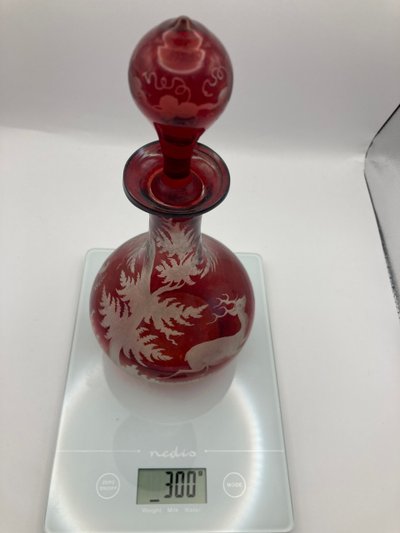 3 Bohemian crystal bottles