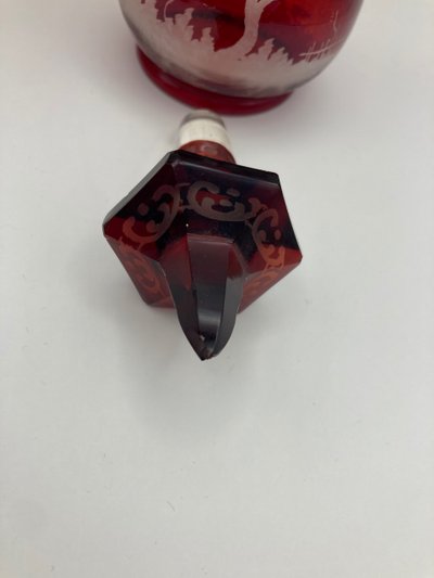3 Bohemian crystal bottles