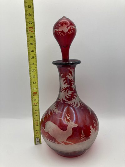 3 Bohemian crystal bottles