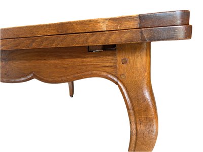 Table de style Louis XV en bois massif avec marqueterie - Extensible avec rallonges