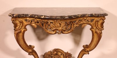 Console d'époque Louis XV En Bois Doré