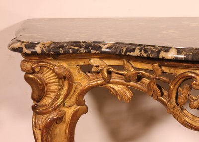 Console d'époque Louis XV En Bois Doré