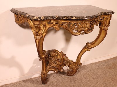 Console d'époque Louis XV En Bois Doré