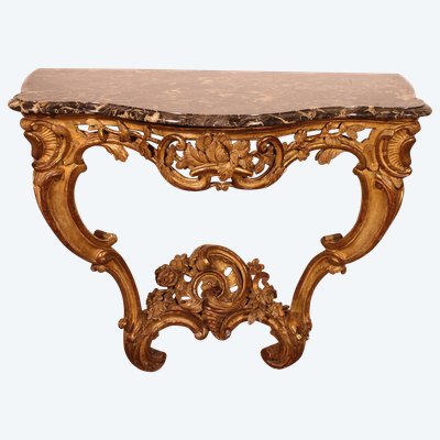 Console d'époque Louis XV En Bois Doré