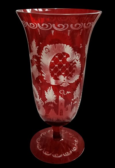Bohemian crystal vase