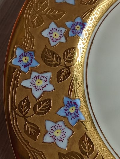Alte Schüssel / Teller für Mignardises Porzellan Limoges Frankreich Dartigeas