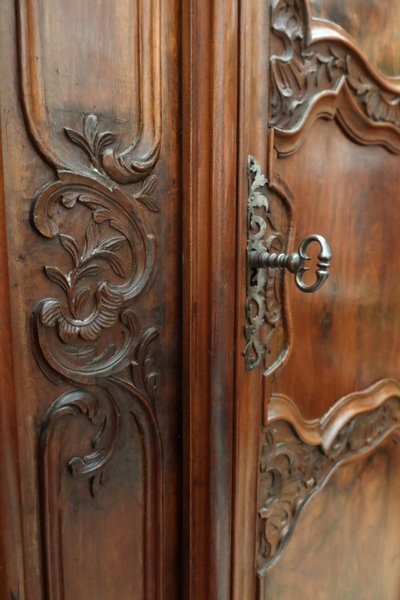 Lyon-style walnut wardrobe, 18th century