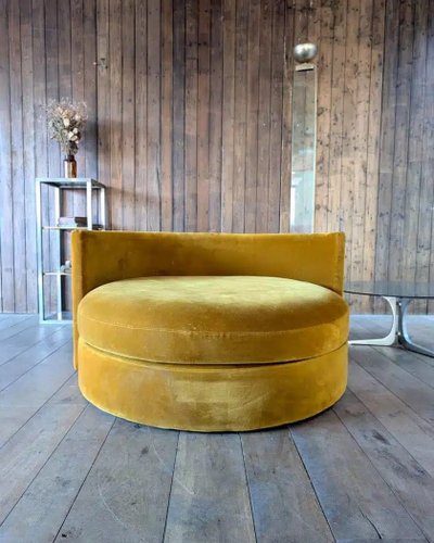 Fauteuil rond en velour