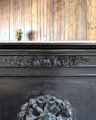 Mahogany store counter with marble top