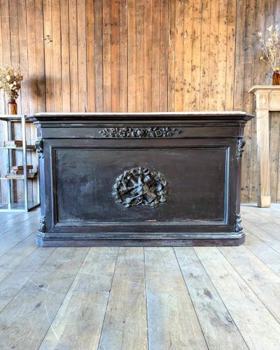 Mahogany store counter with marble top
