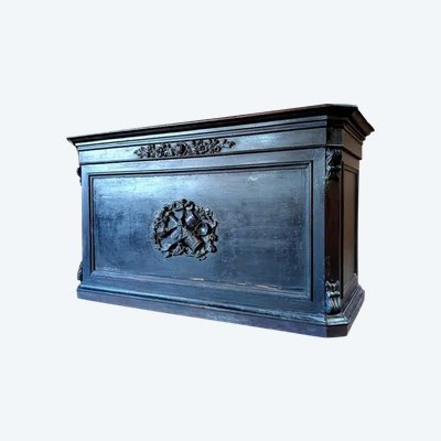 Mahogany store counter with marble top