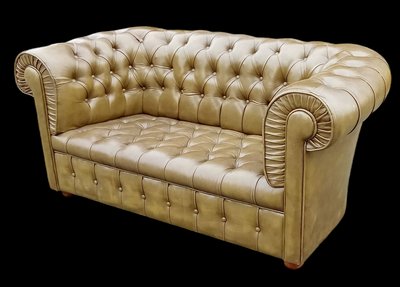 Divano Chesterfield 2 posti in pelle verde