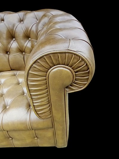 Divano Chesterfield 2 posti in pelle verde