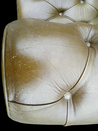 Divano Chesterfield 2 posti in pelle verde