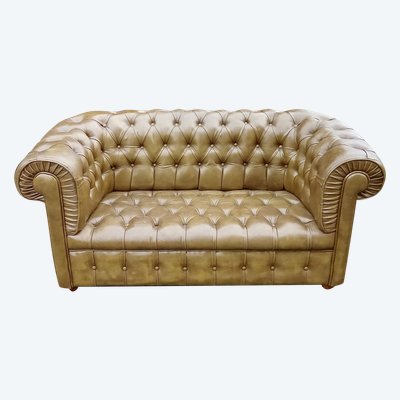 Divano Chesterfield 2 posti in pelle verde