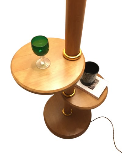 Lampada da servitore in legno, Vintage - Anni '50
