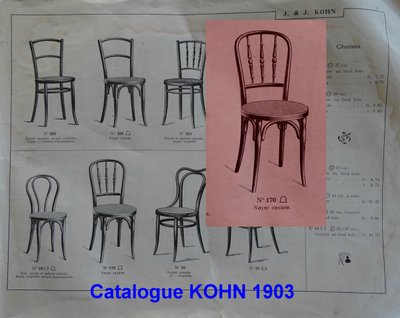 Set of 4 cane bistro chairs, 1905 to 1925, Kohn, Turpe , Hofmann .