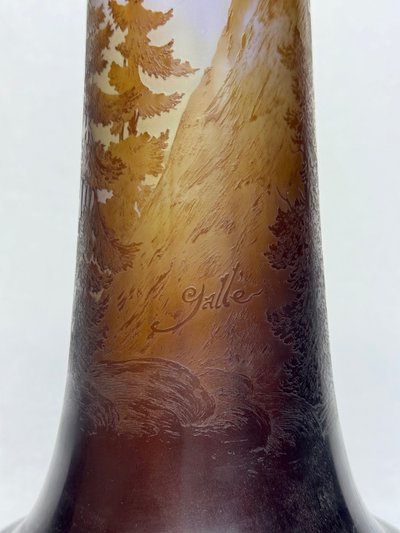 Gallé Vase "La Ligne Bleue Des Vosges" (Die blaue Linie der Vogesen)