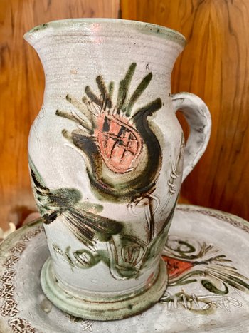 THIRY ALBERT (1932-2009). Grand pichet en faience émaillée.