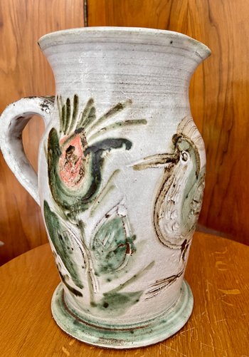 THIRY ALBERT (1932-2009). Grand pichet en faience émaillée.
