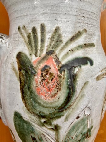 THIRY ALBERT (1932-2009). Grand pichet en faience émaillée.