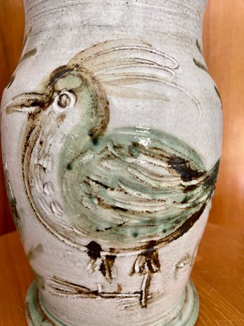 THIRY ALBERT (1932-2009). Grand pichet en faience émaillée.