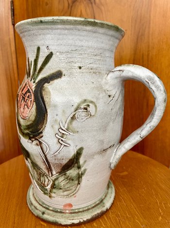 THIRY ALBERT (1932-2009). Grand pichet en faience émaillée.