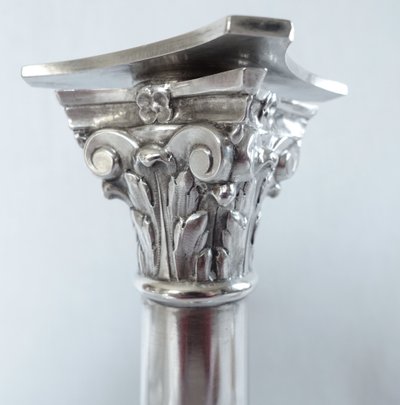 Set di 4 candelieri in argento massiccio del periodo Impero - Marchio del Gallo