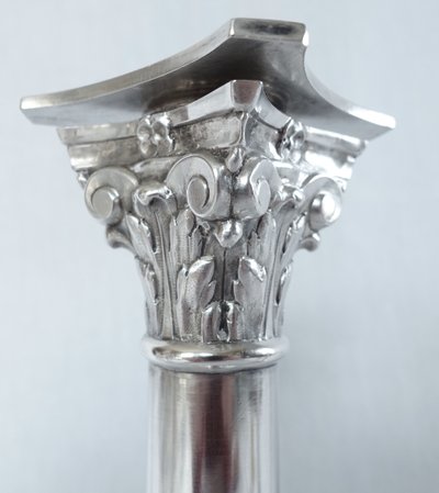 Set di 4 candelieri in argento massiccio del periodo Impero - Marchio del Gallo
