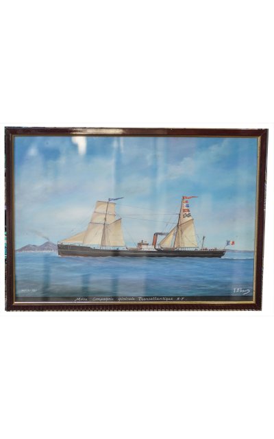 Gaetano d'ESPOSITO, 1858-1911, Marina "Mosè 1899" nel golfo di Napoli