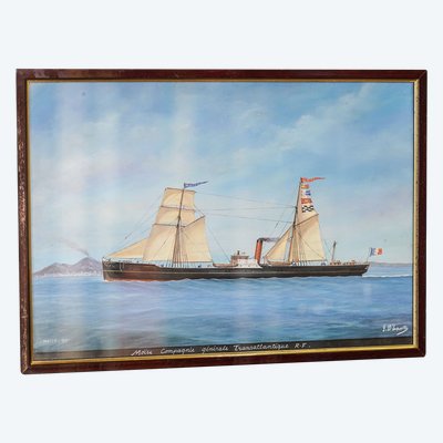 Gaetano d'ESPOSITO, 1858-1911, Marina "Mosè 1899" nel golfo di Napoli