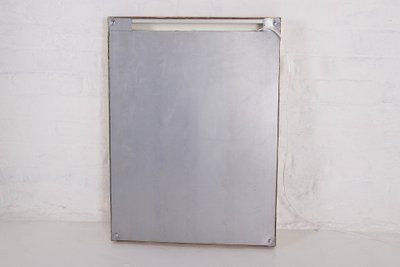Modernist Art Deco Brass Lighted Mirror