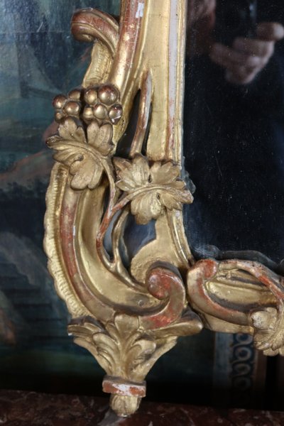 18th century gilded wooden mirror