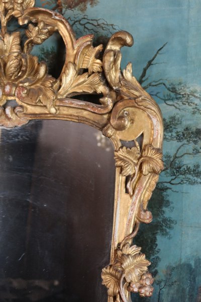 18th century gilded wooden mirror