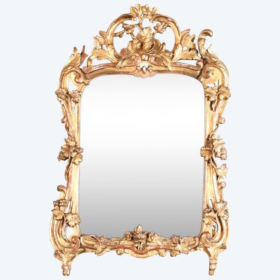 18th century gilded wooden mirror