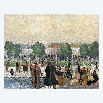 Élie Anatole PAVIL zugeschrieben, Der belebte Tuilerienpark