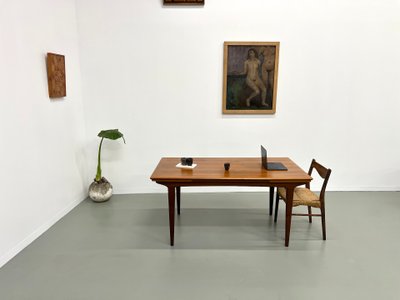 Table à manger scandinave en teck, à rallonges