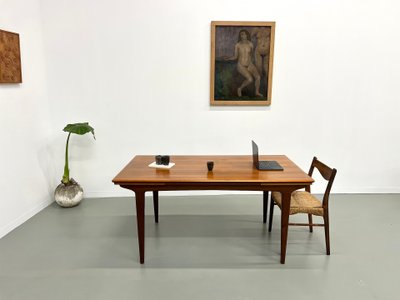 Table à manger scandinave en teck, à rallonges