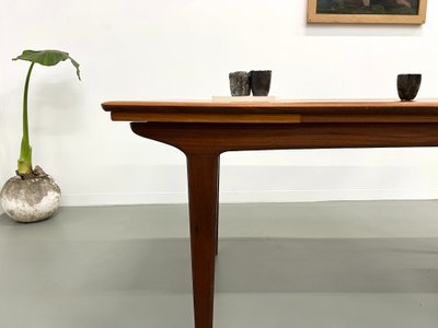 Table à manger scandinave en teck, à rallonges